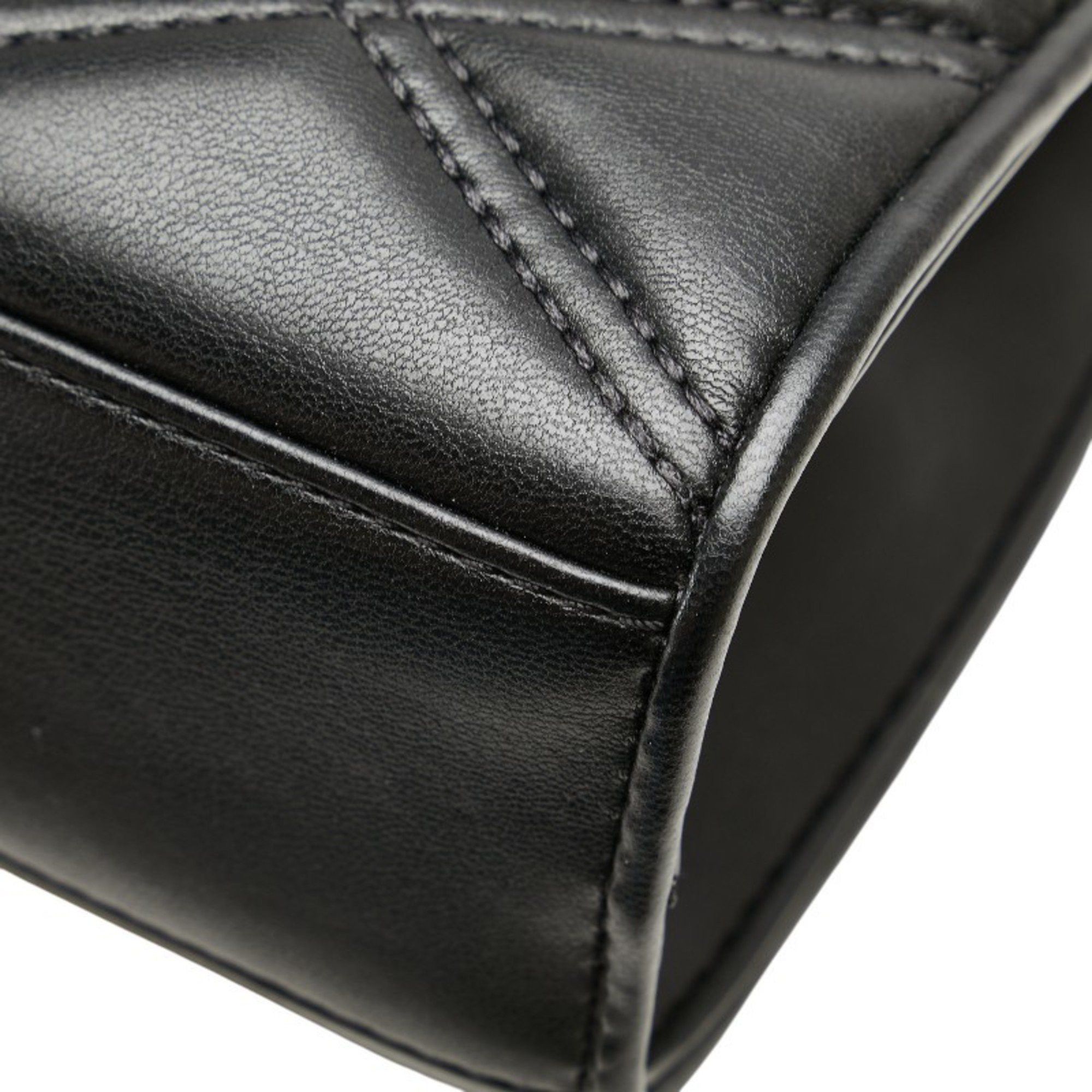 Michael Kors Michael Kors Serena Quilted Chain Shoulder Bag 35S2GNRL2U in Black Faux Leather Size ONE SIZE - 7 Thumbnail