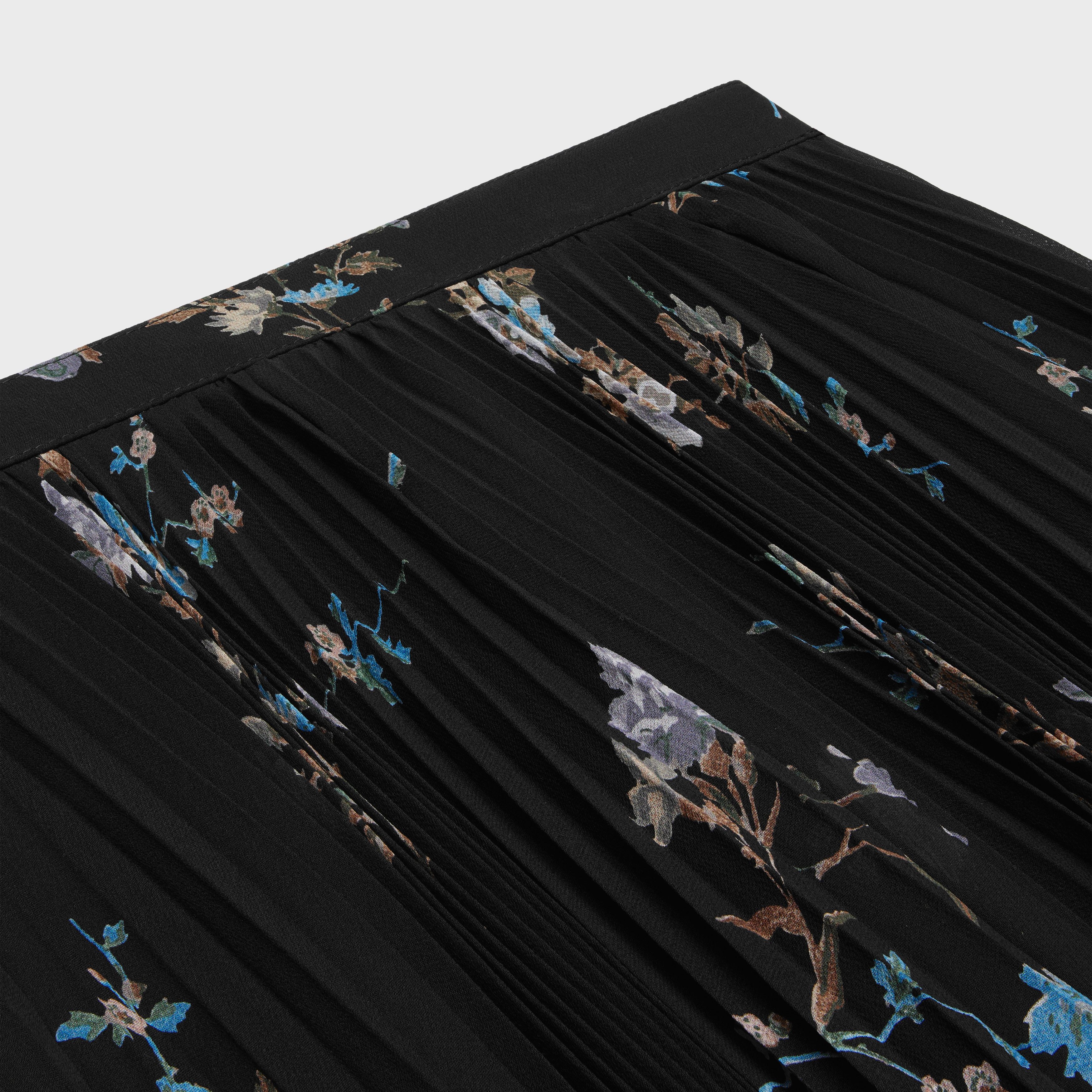 Celine skirt with sunburst pleats in silk georgette black/blue Size 25" / US 0 / IT 36 - 3 Thumbnail