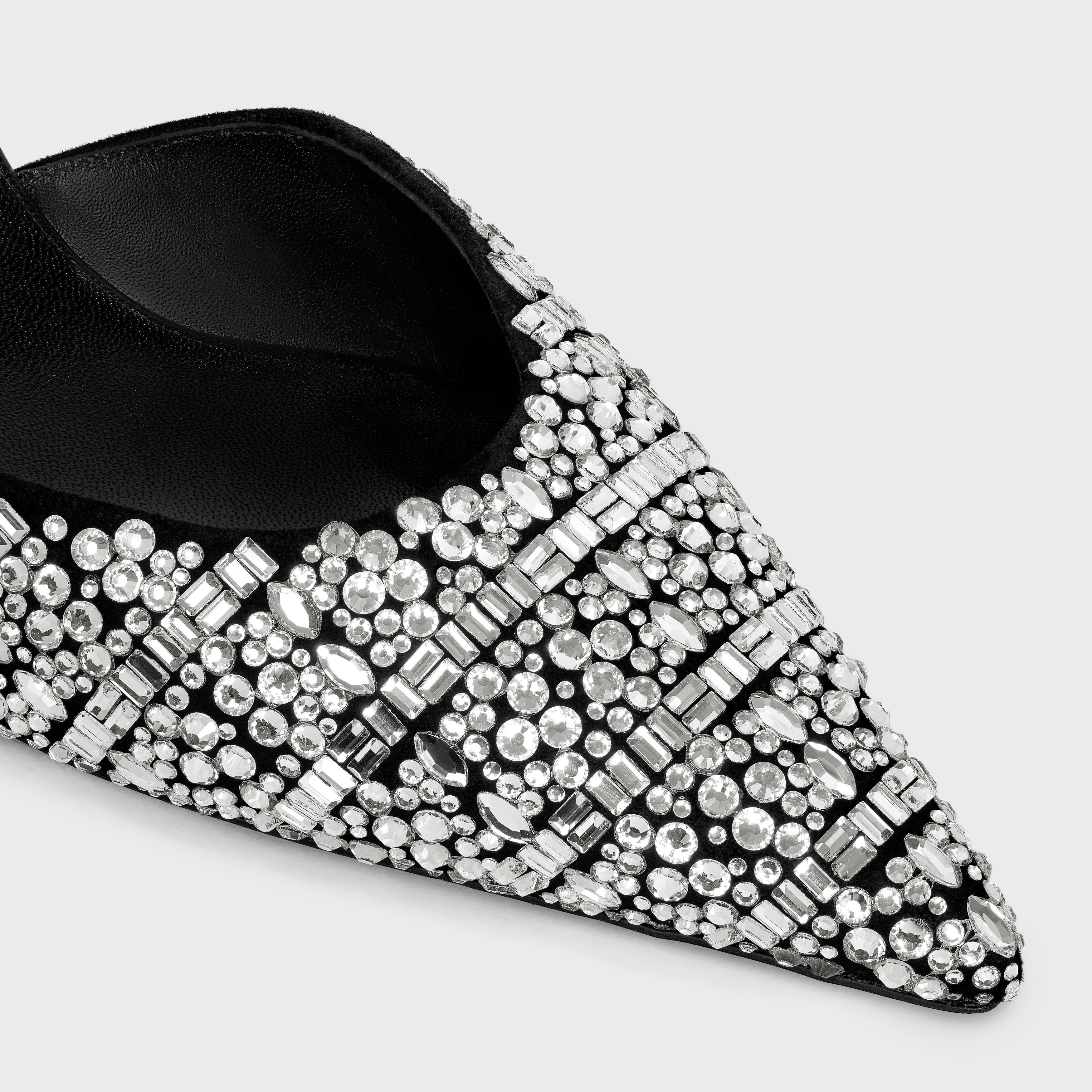Celine CELINE KITTEN STRAP PUMP in SUEDE GOATSKIN WITH STRASS AND CALFSKIN Size US 5 / IT 35 - 4 Thumbnail
