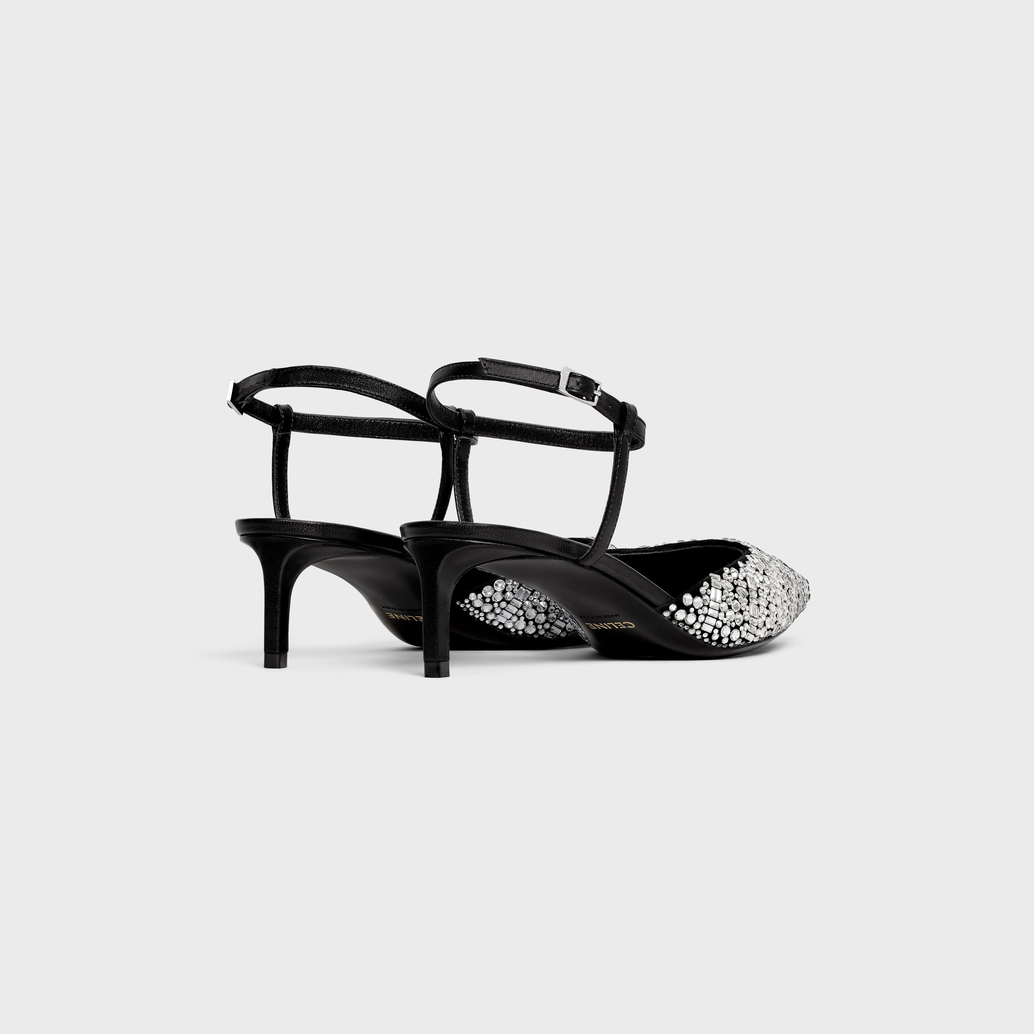 Celine CELINE KITTEN STRAP PUMP in SUEDE GOATSKIN WITH STRASS AND CALFSKIN Size US 6 / IT 36 - 3 Thumbnail