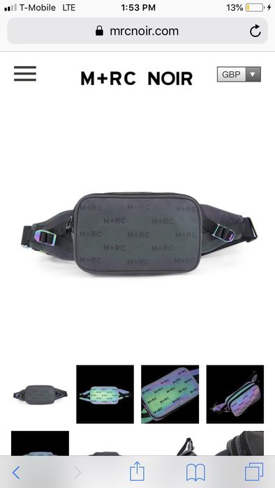 M+Rc Noir M+RC NOIR HATE Monogram Black Rainbow Reflective Bag