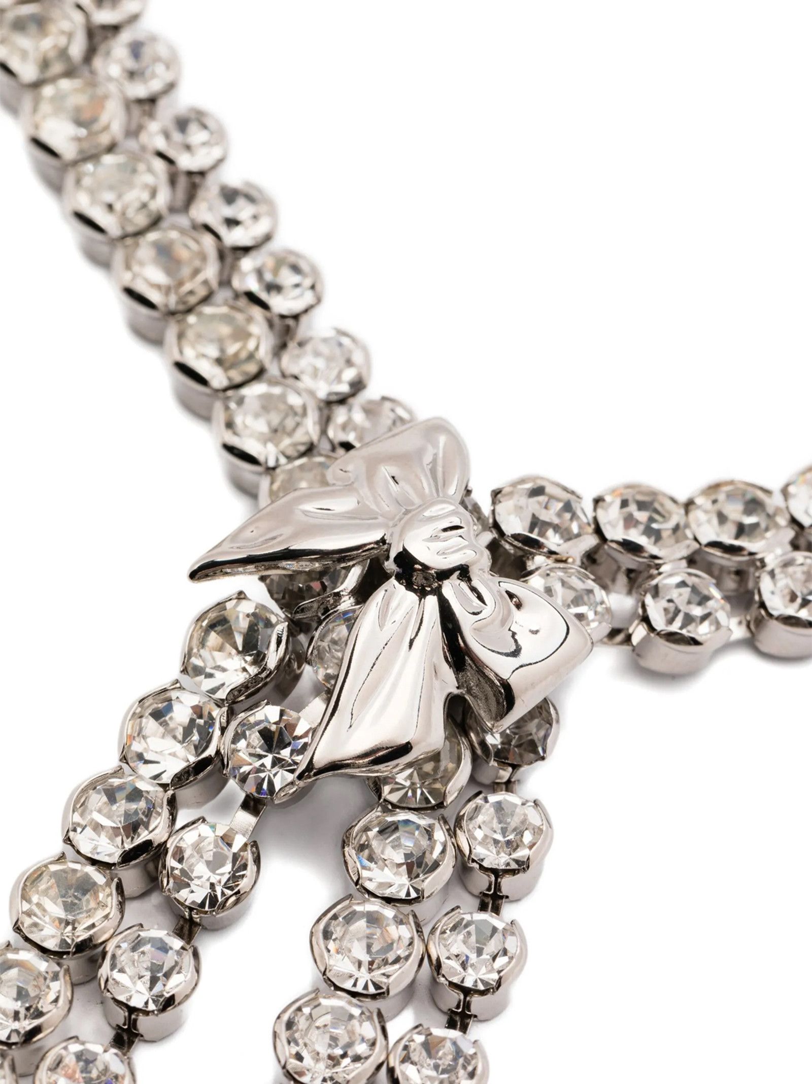 Alessandra Rich Bow crystals necklace Size ONE SIZE - 2 Thumbnail