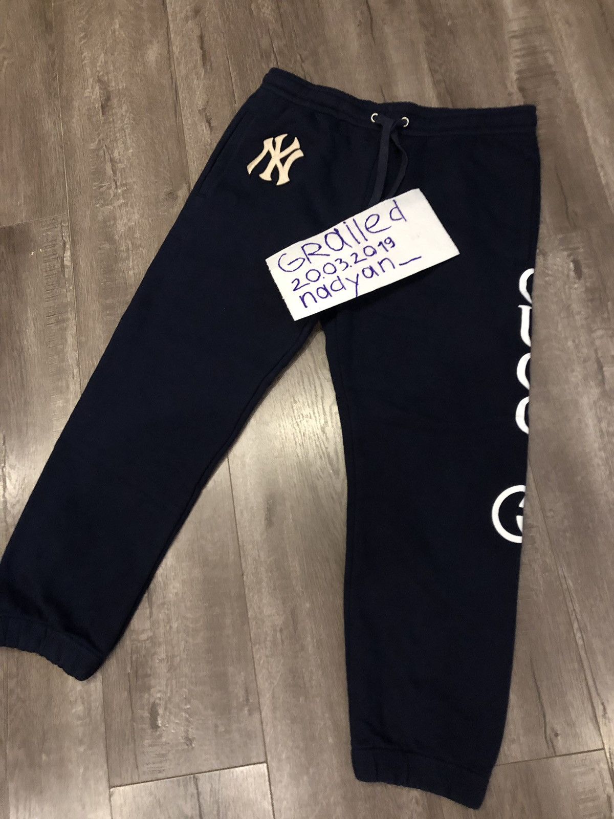 Gucci Men's Jogging Pant With Ny Yankees™ Patch In Blue