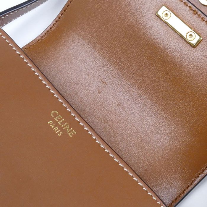 Celine Celine CELINE Mini Besace Cuir Triomphe Shoulder Bag Leather Shoulder Bag 10J303DPQ4LU DUTY FREE for USA Size ONE SIZE - 6 Thumbnail