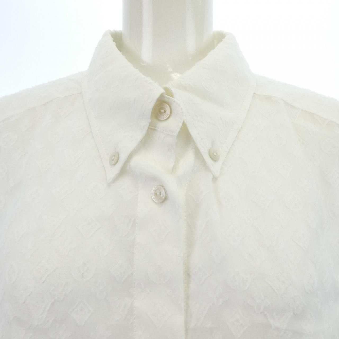 Louis Vuitton Louis Vuitton Louis Vuitton Monogram Shirt Cotton Dress Shirt FPBL06UM7 DUTY FREE for USA Size ONE SIZE - 5 Thumbnail