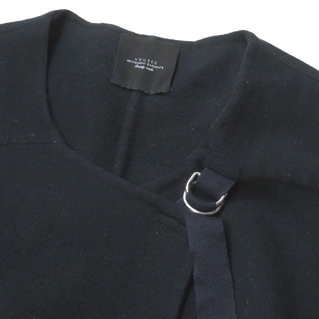 Other Other UNUSED Collarless Coat Wool Coat Leather Outerwear US1213 DUTY FREE for USA Size ONE SIZE - 4 Thumbnail