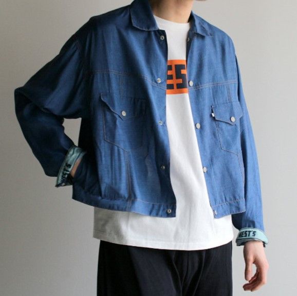 Other Other WESTOVERALLS DUMMY DENIM Rayon Denim Jacket Others Outerwear 18SWBZ01D DUTY FREE for USA Size ONE SIZE - 3 Thumbnail