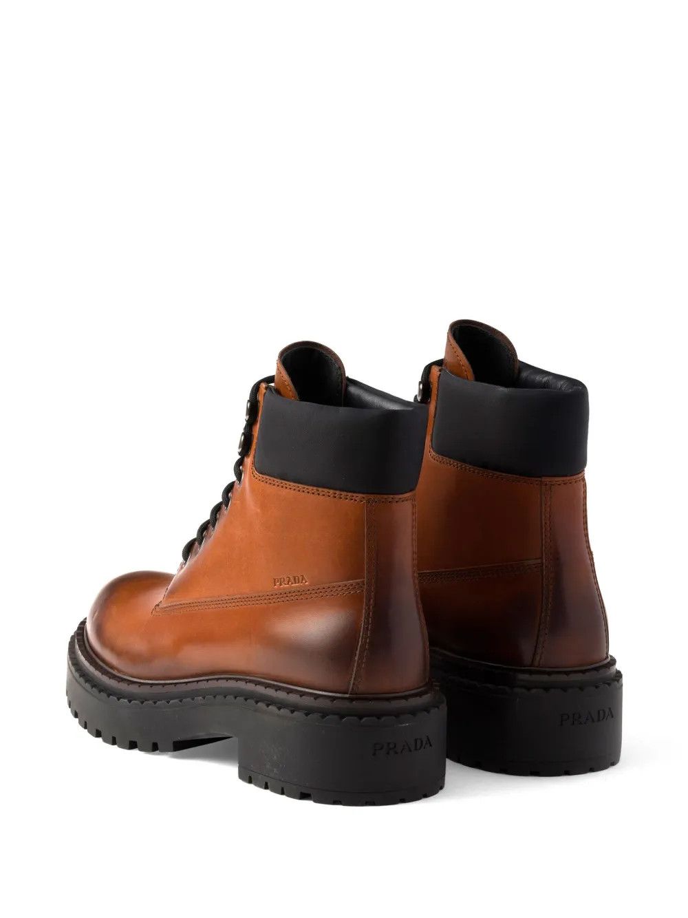 Prada Prada Lace-up Leather Boots in brown Size US 6 / EU 39 - 2 Thumbnail