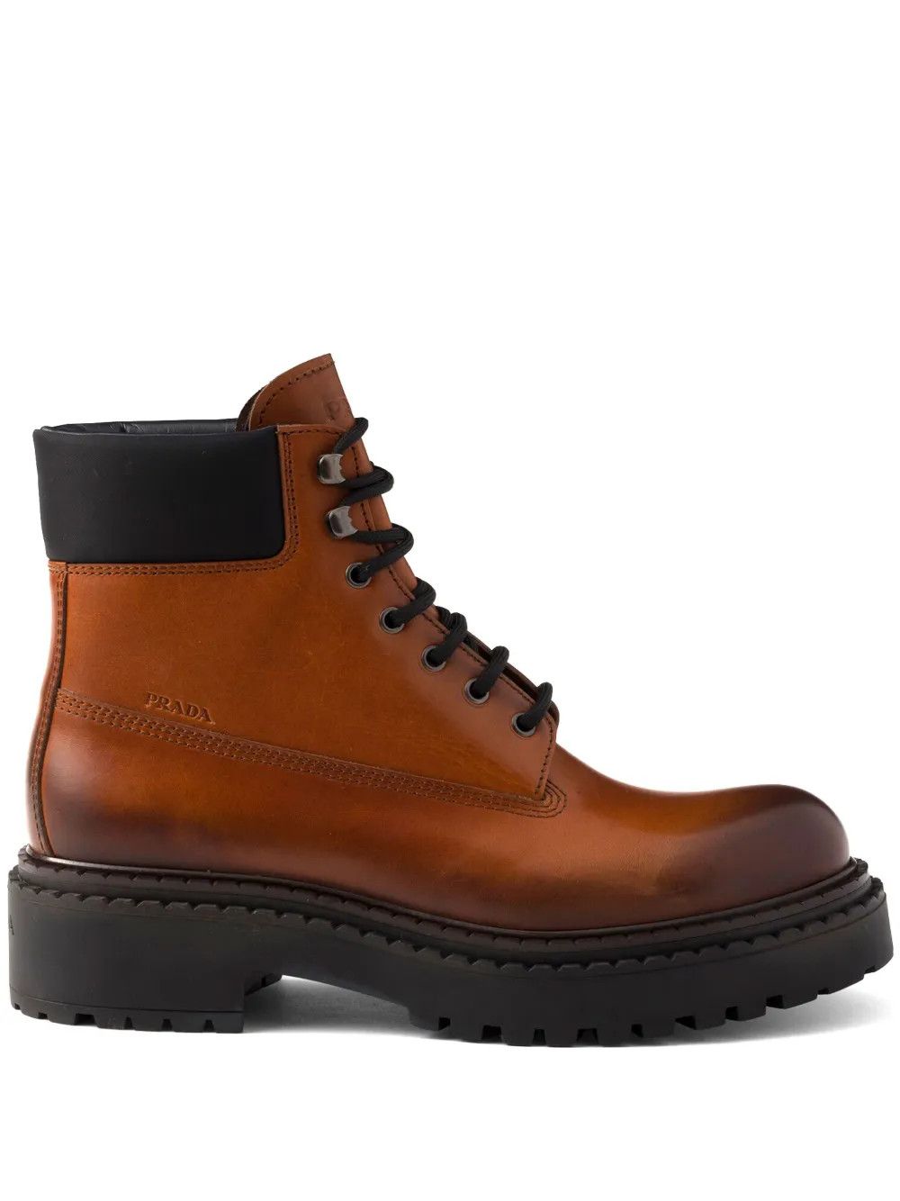 Prada Prada Lace-up Leather Boots in brown Size US 7 / EU 40 - 2 Thumbnail
