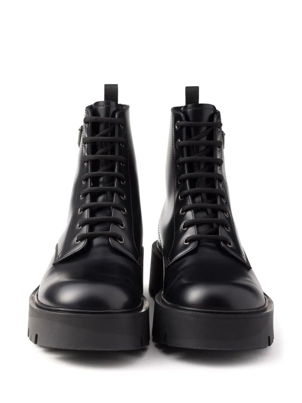 Prada logo plaque leather combat boots Size US 6 / EU 39 - 4 Thumbnail