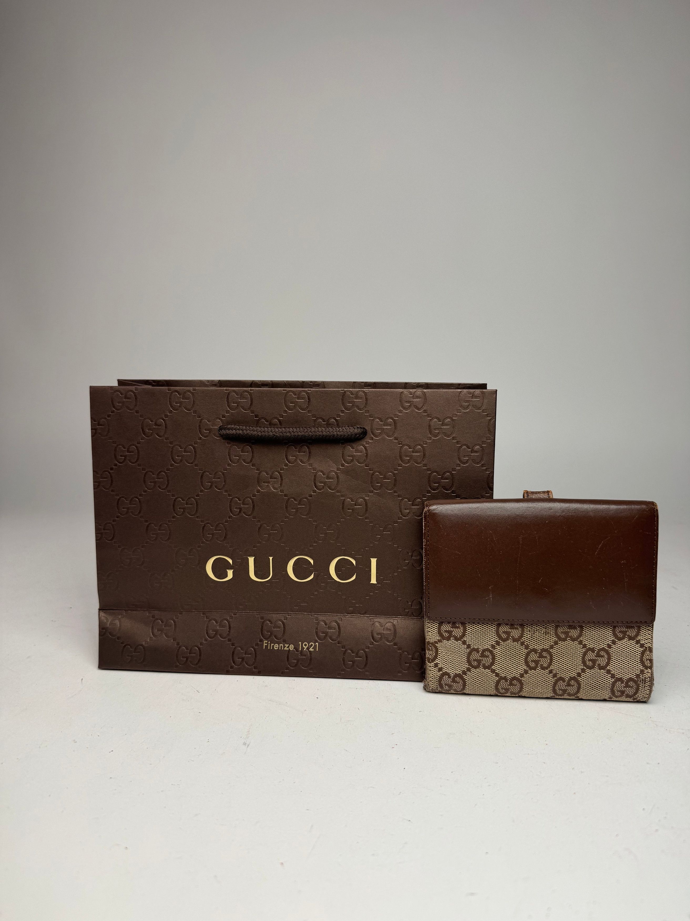 Gucci Vintage Jackie Line Monogram Leather Wallet beige brown Size ONE SIZE - 2 Thumbnail