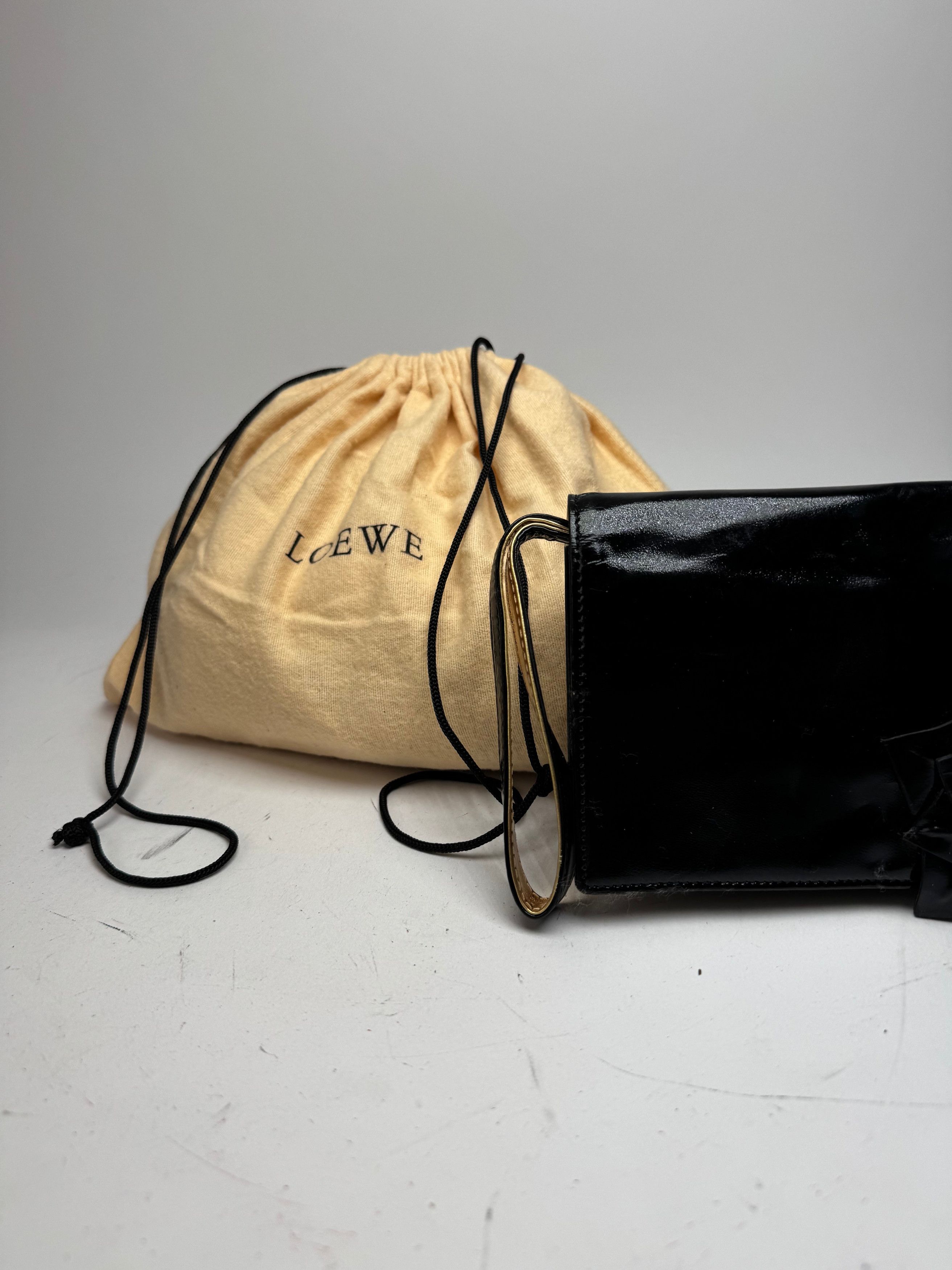 Loewe Vintage Madrid Patent Leather clutch Black Size ONE SIZE - 6 Thumbnail