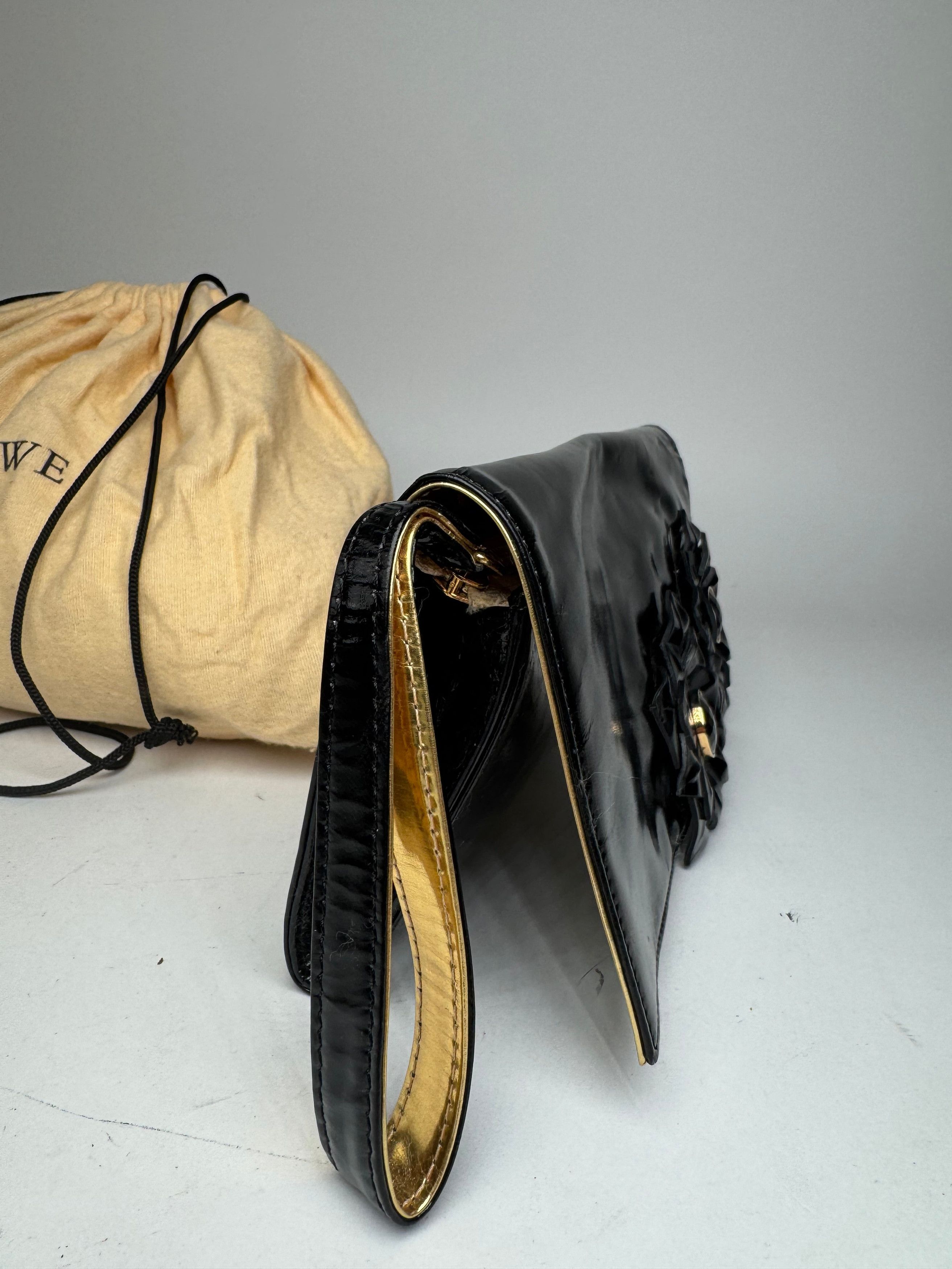Loewe Vintage Madrid Patent Leather clutch Black Size ONE SIZE - 7 Thumbnail