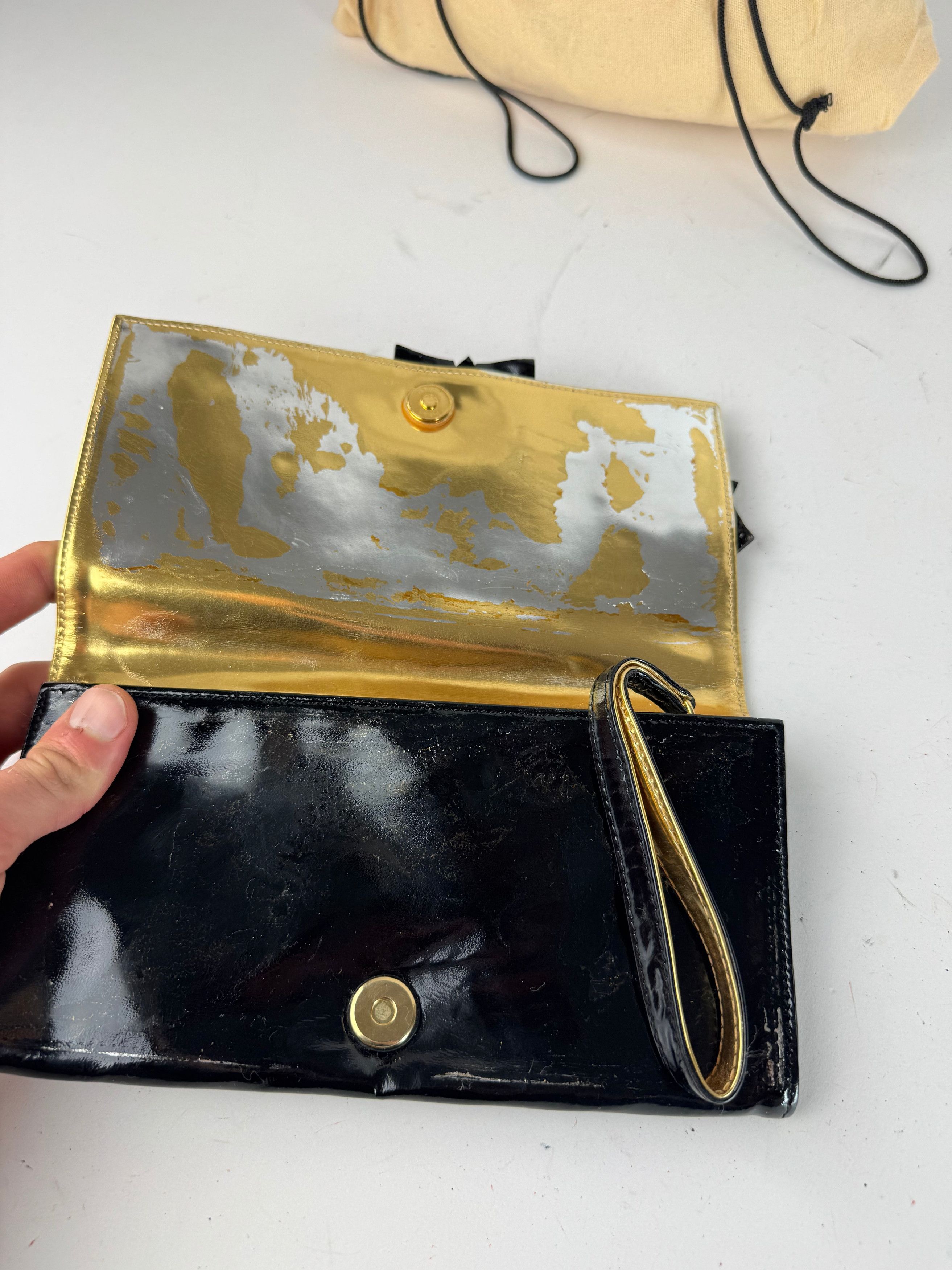 Loewe Vintage Madrid Patent Leather clutch Black Size ONE SIZE - 4 Thumbnail