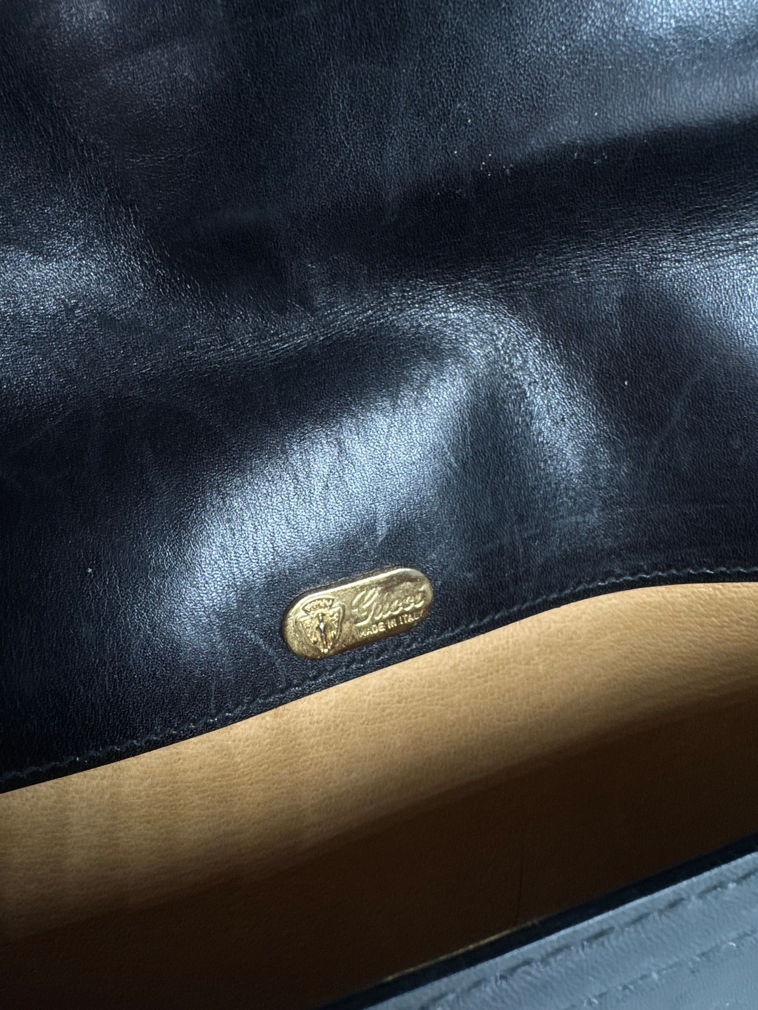 Gucci Vintage Leather Clutch Black Size ONE SIZE - 6 Thumbnail