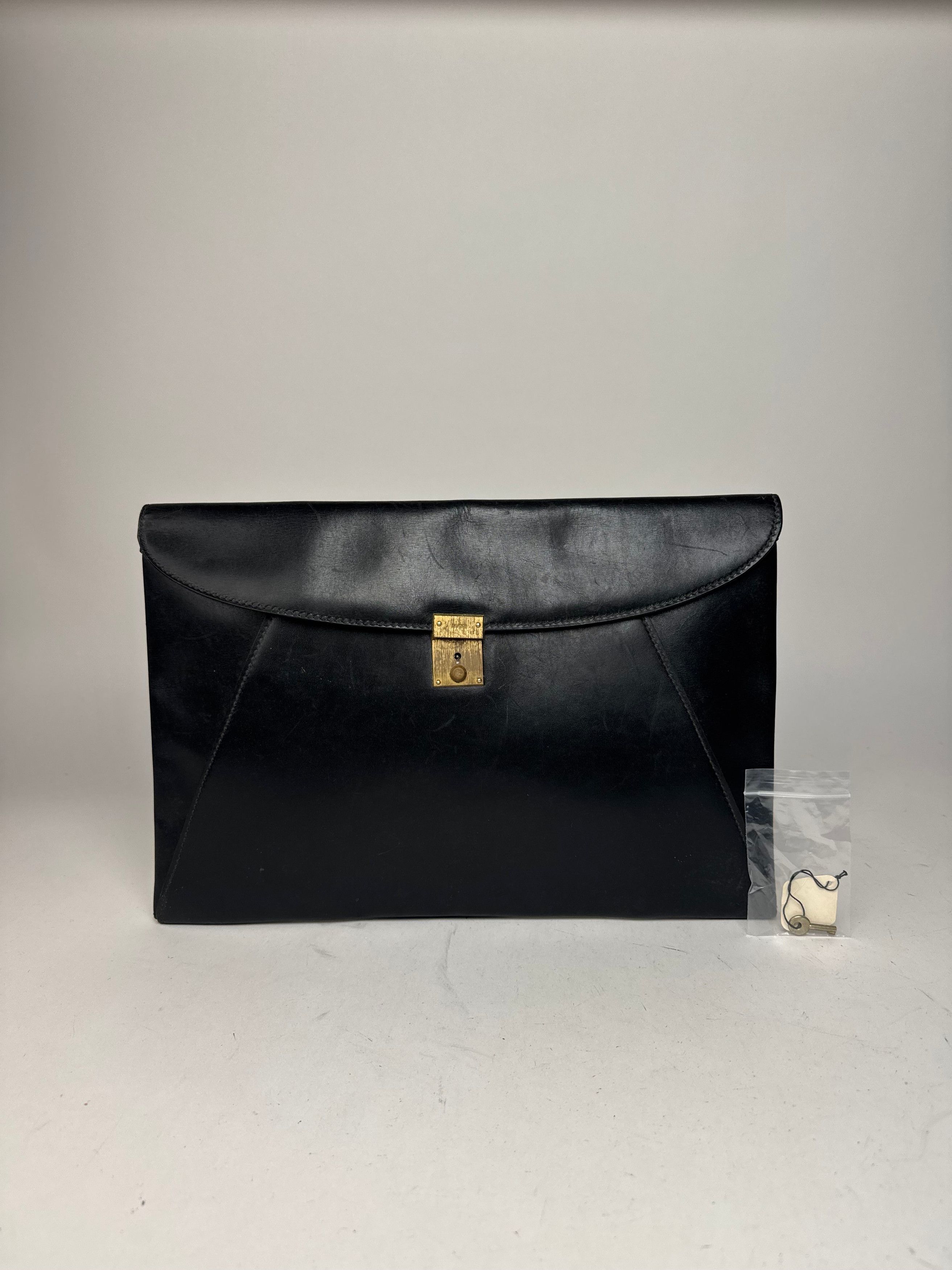 Gucci Vintage Leather Clutch Black Size ONE SIZE - 13 Thumbnail