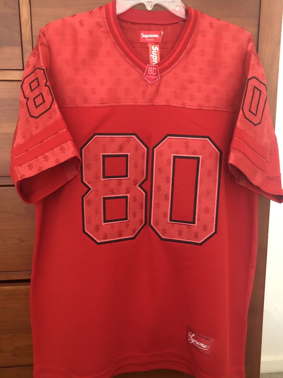 Supreme Monogram Football Jersey Red