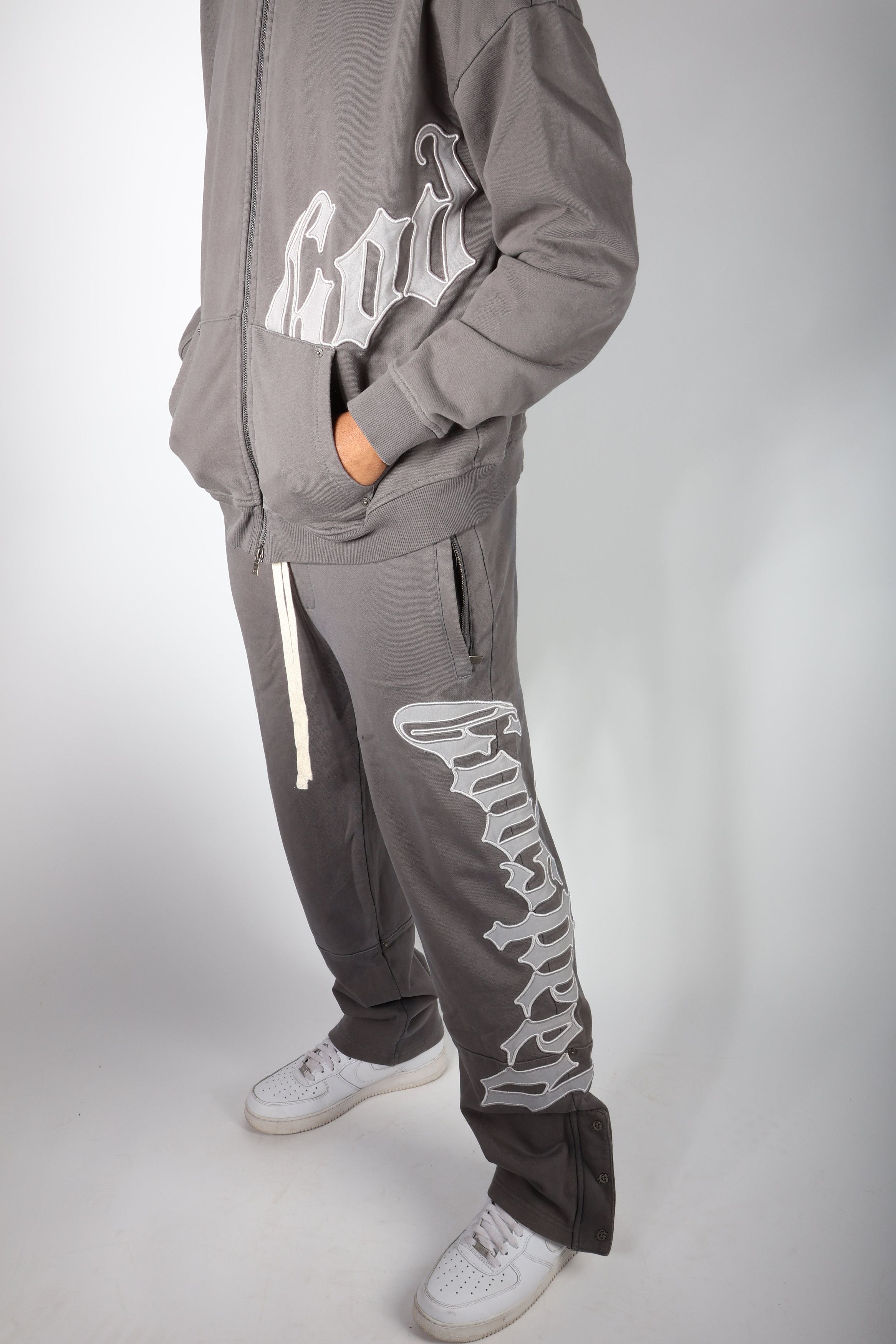 Godspeed Stone Grey Sweatsuit Hoodies & Sweatpants Set Size XXL / US 16-18 / IT 52-54 - 2 Thumbnail