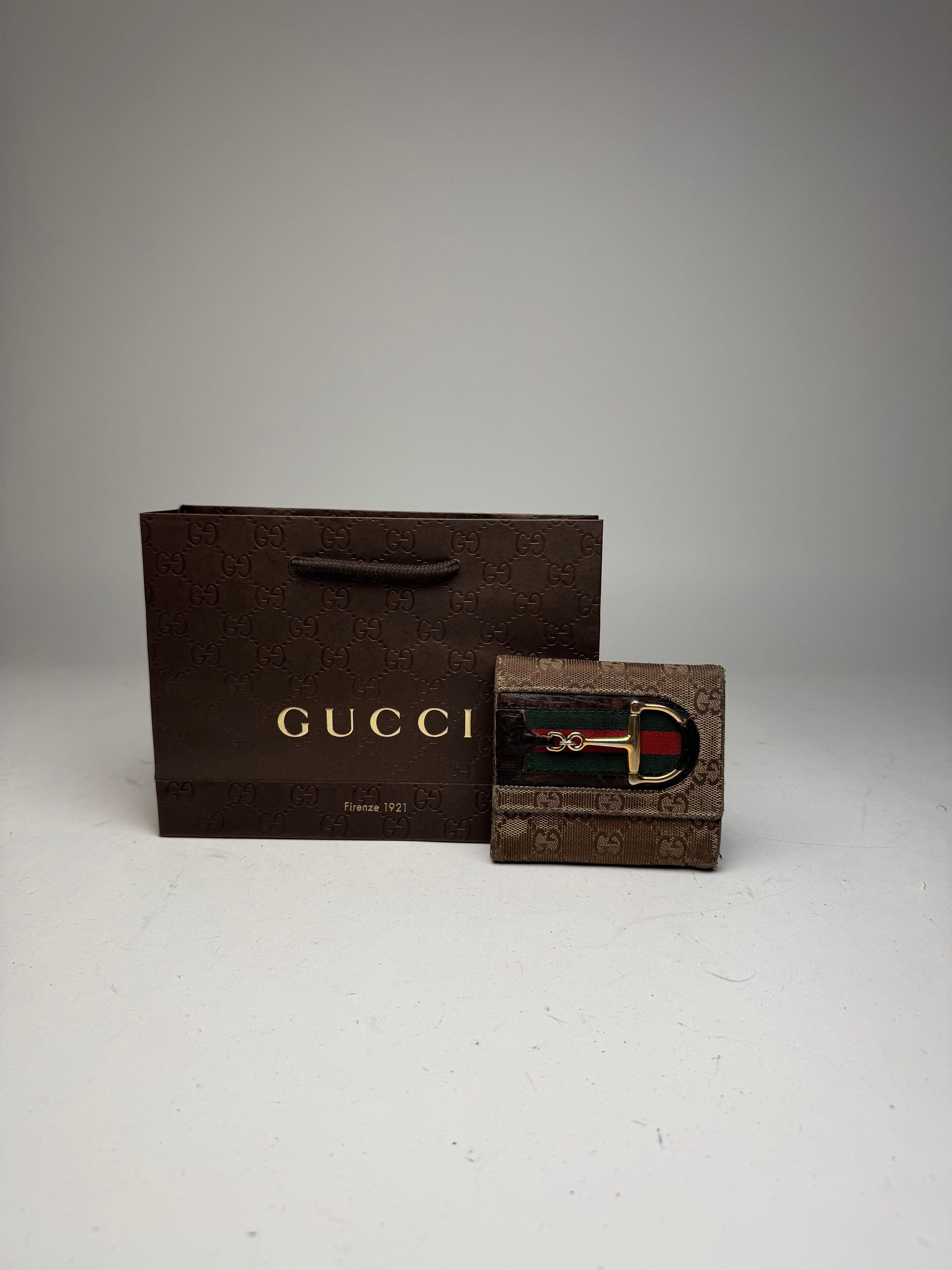 Gucci Vintage Monogram Leather Wallet beige brown Size ONE SIZE - 11 Thumbnail