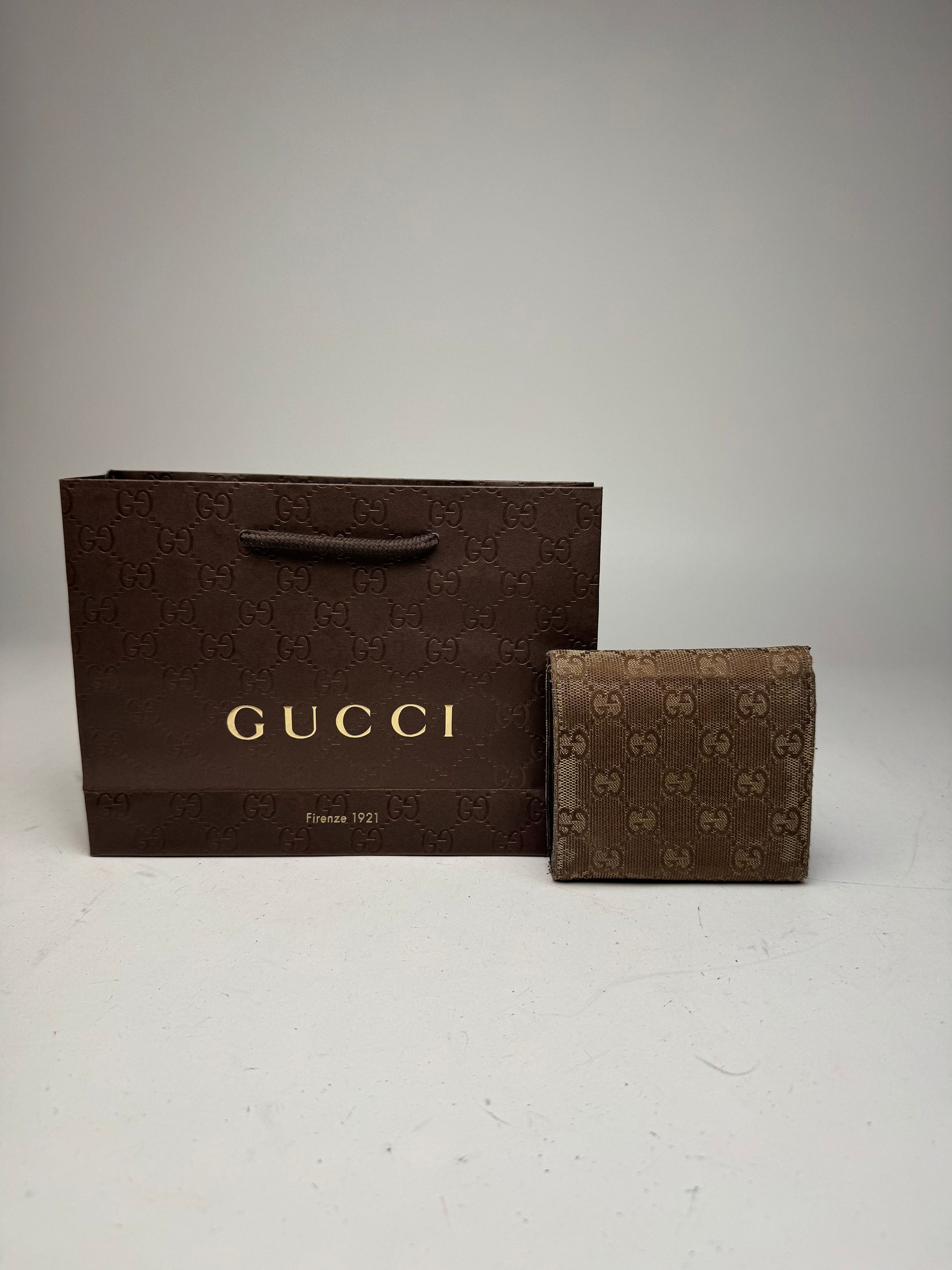 Gucci Vintage Monogram Leather Wallet beige brown Size ONE SIZE - 2 Thumbnail