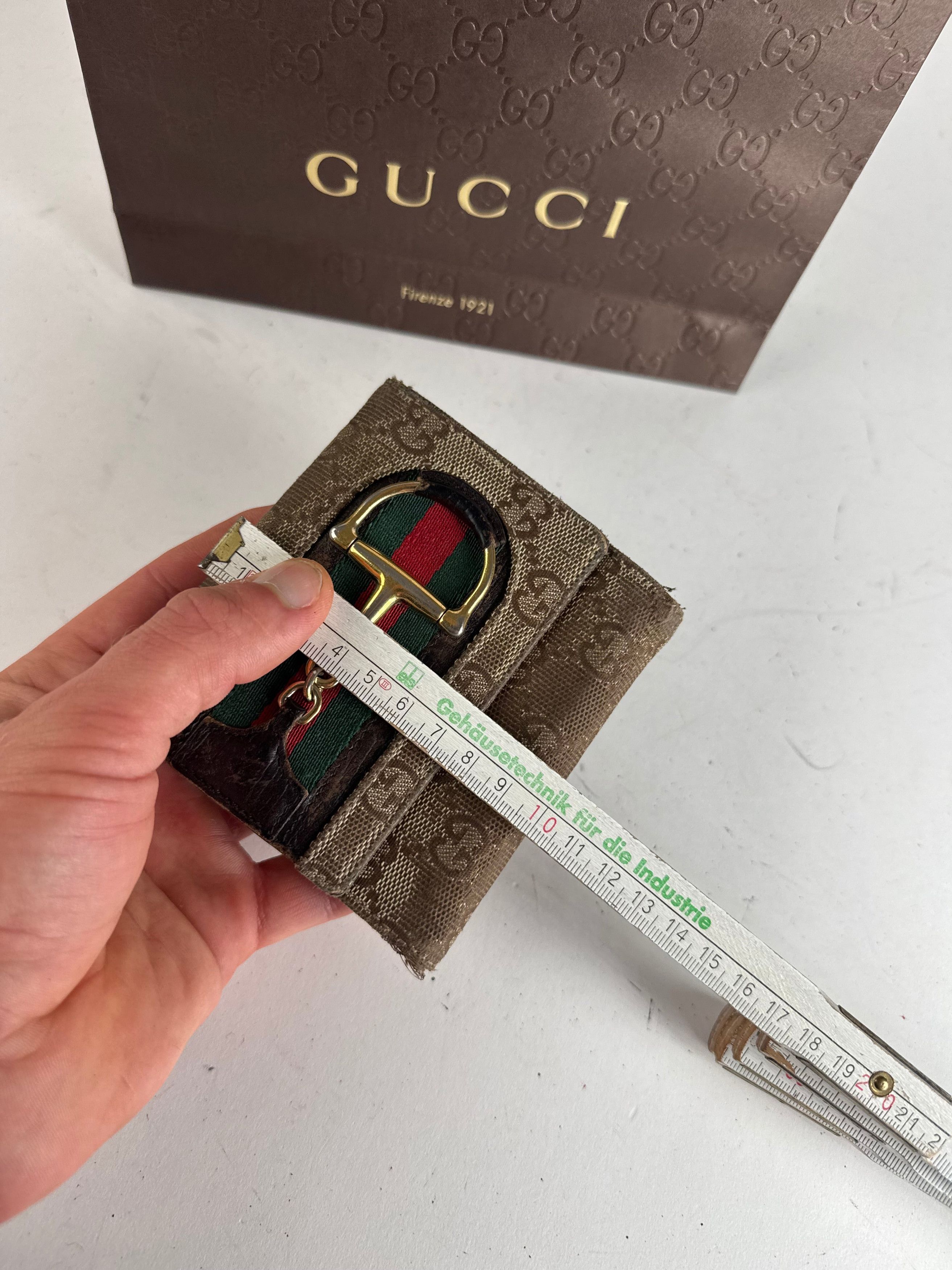 Gucci Vintage Monogram Leather Wallet beige brown Size ONE SIZE - 10 Thumbnail