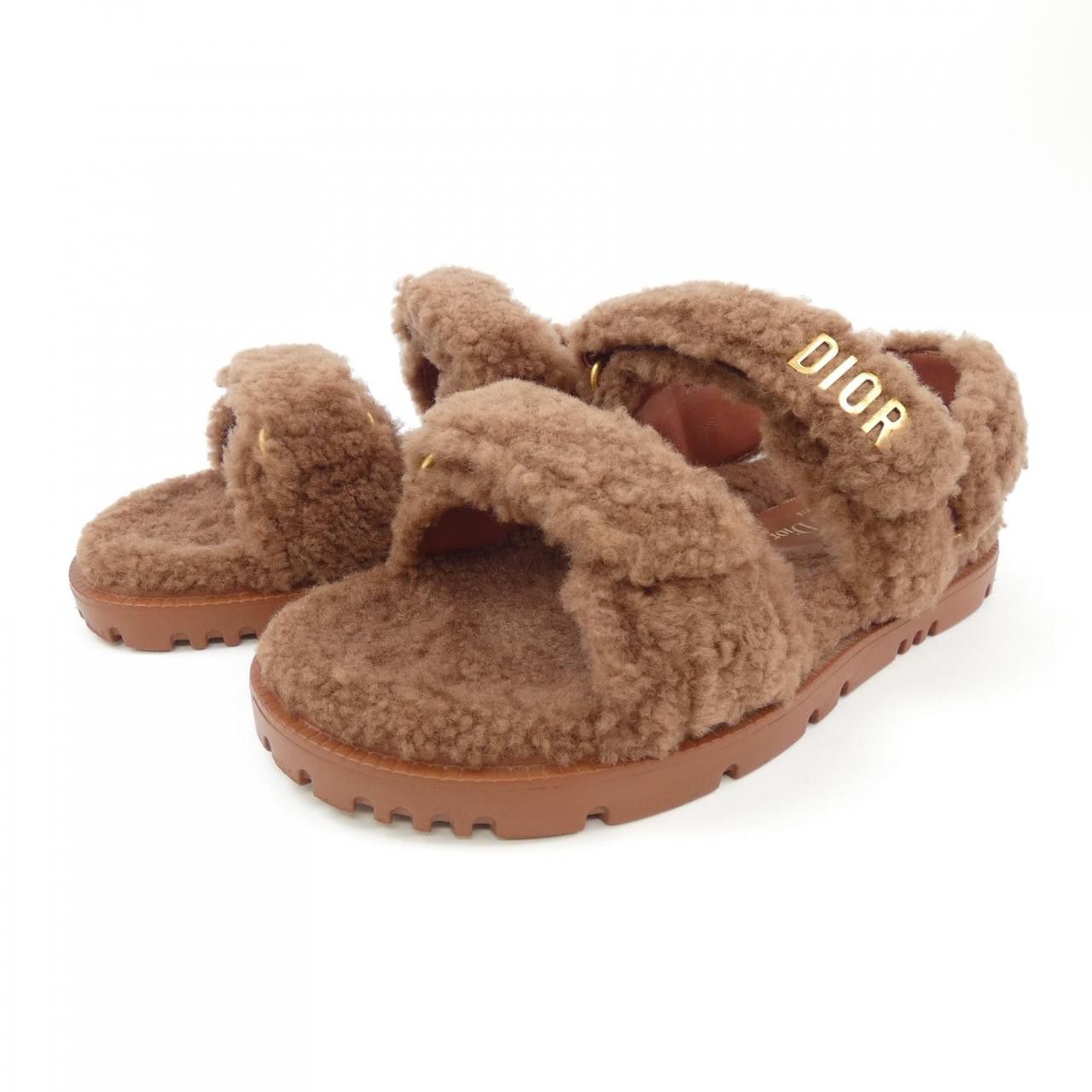Dior Dior Christian Dior Shearling Sandals Natural Material Shoes KCQ773SPK DUTY FREE for USA Size ONE SIZE - 3 Thumbnail