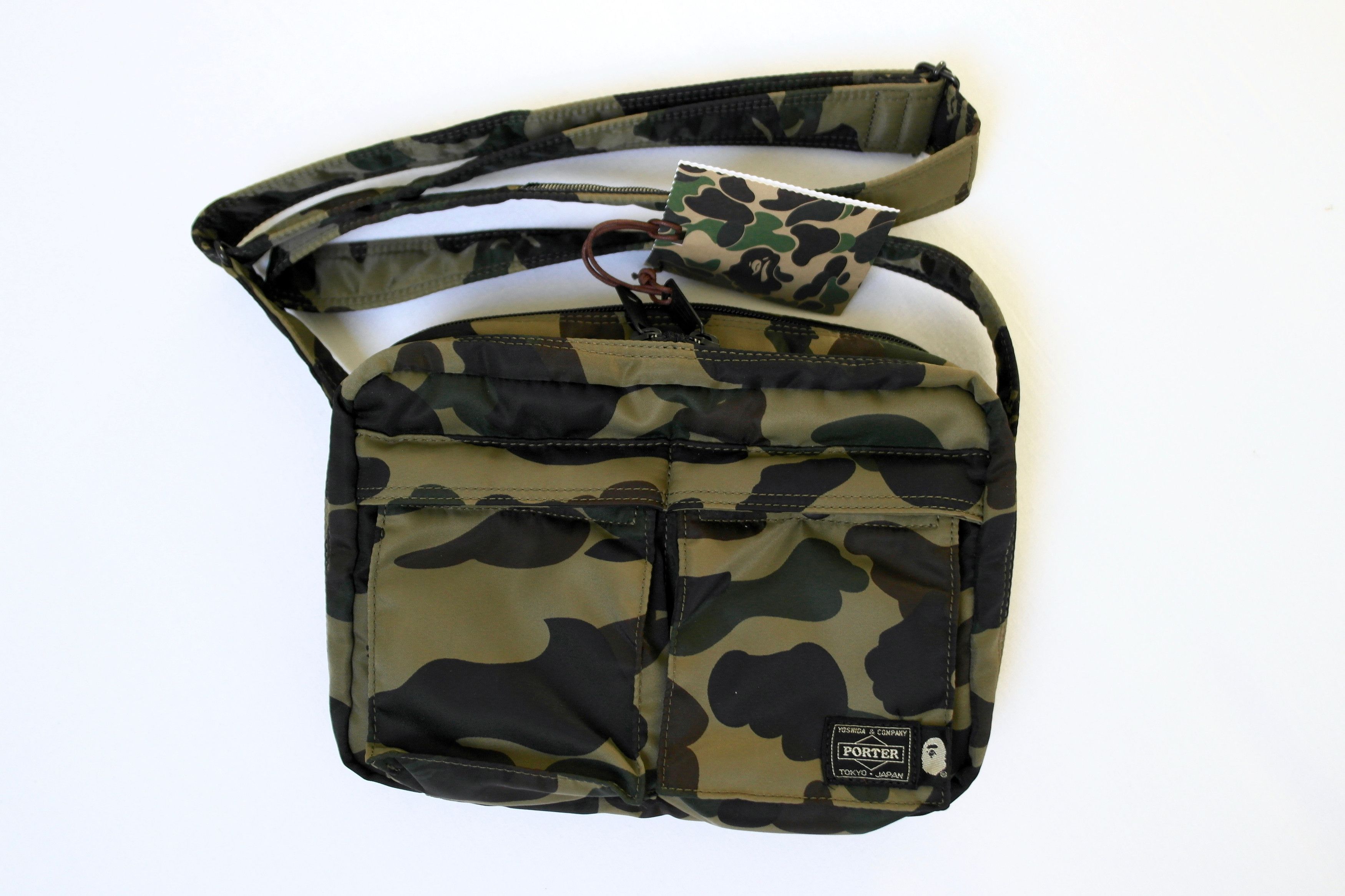 Bape PORTER 1st Camo Tanker Shoulder Bag Green | Grailed