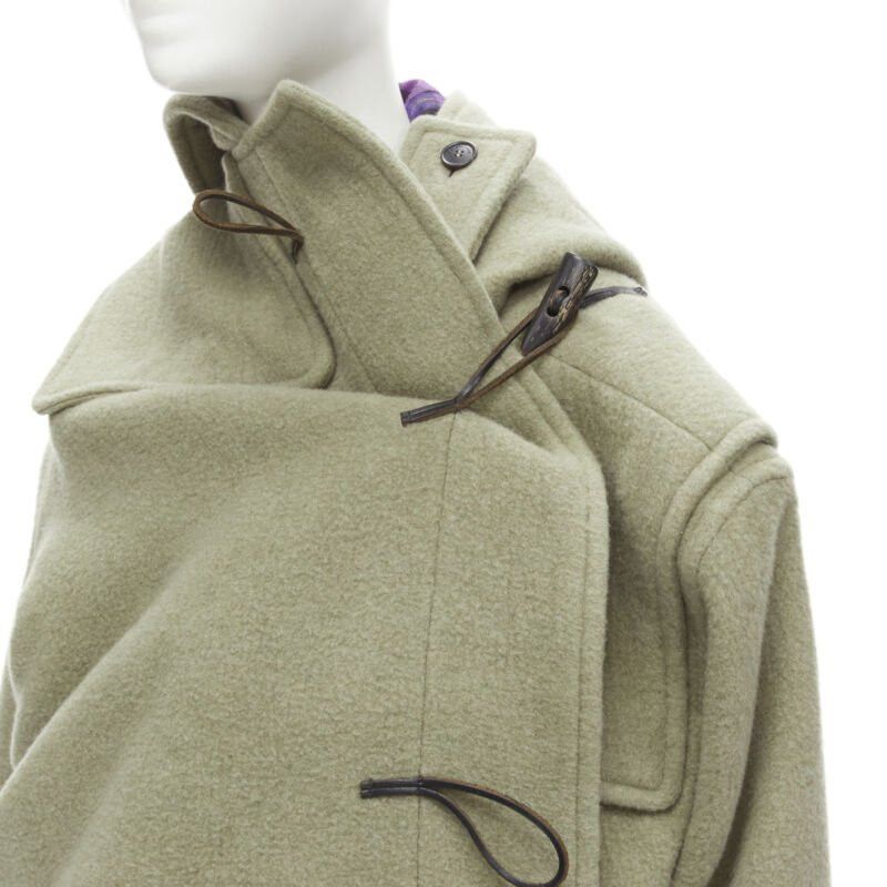 Balenciaga BALENCIAGA 2018 Runway Pulled khaki grey toggle wrap coat M Size M / US 6-8 / IT 42-44 - 2 Thumbnail