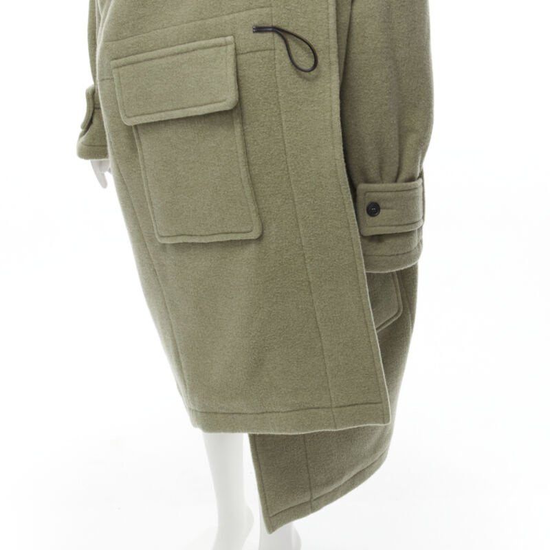 Balenciaga BALENCIAGA 2018 Runway Pulled khaki grey toggle wrap coat M Size M / US 6-8 / IT 42-44 - 8 Thumbnail