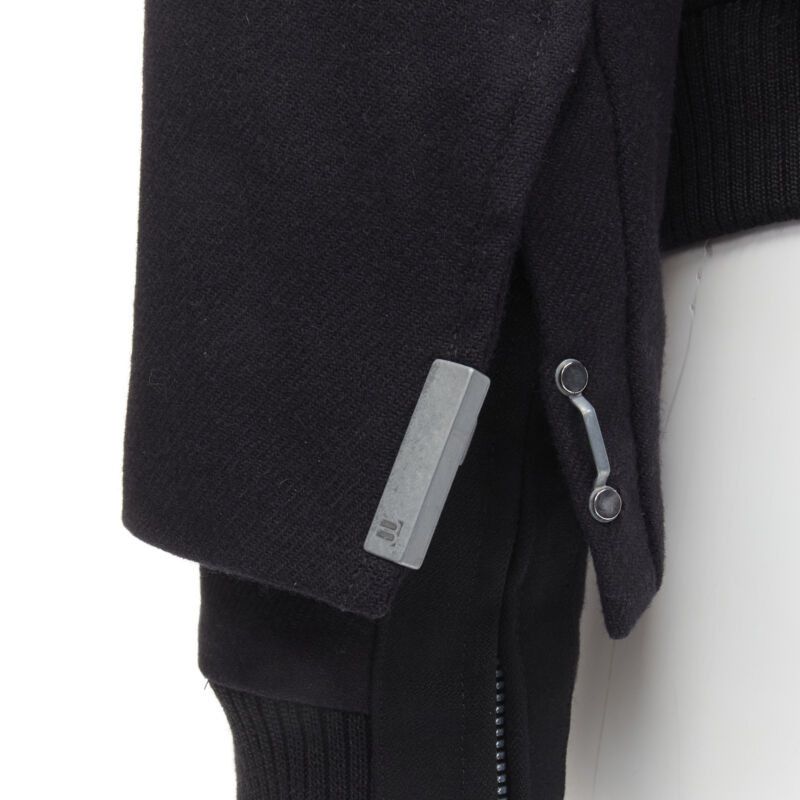 Balenciaga BALENCIAGA 2011 Ghesquiere black wool double sleeve bomber jacket EU44 XS Size US XS / EU 42 / 0 - 7 Thumbnail