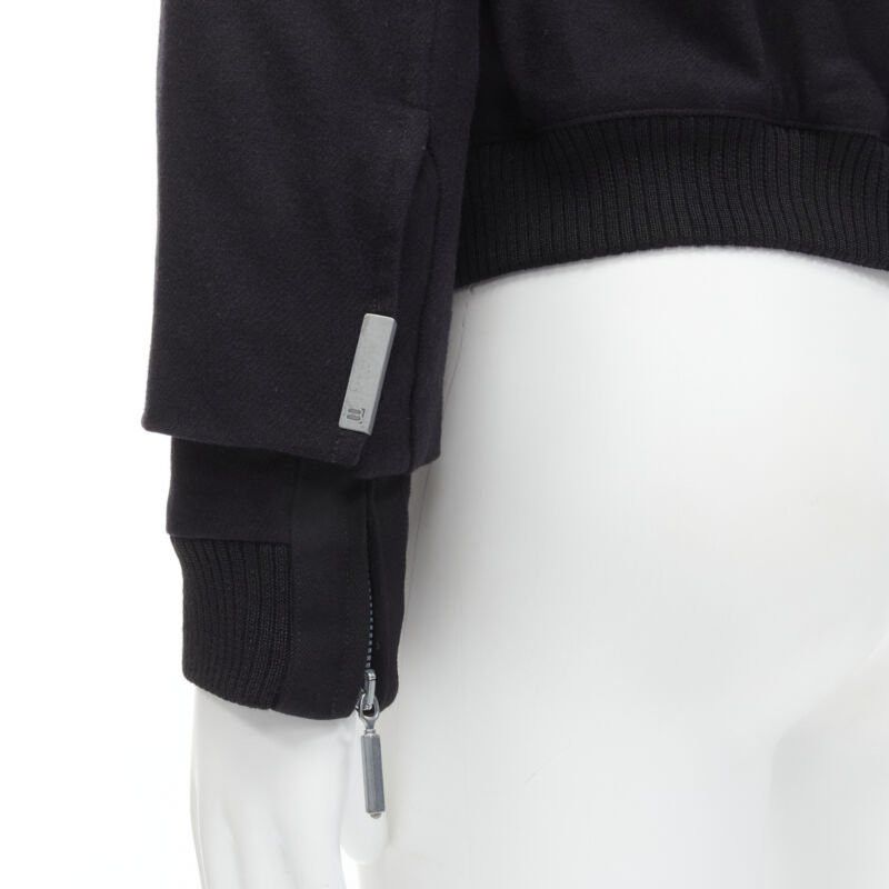 Balenciaga BALENCIAGA 2011 Ghesquiere black wool double sleeve bomber jacket EU44 XS Size US XS / EU 42 / 0 - 2 Thumbnail