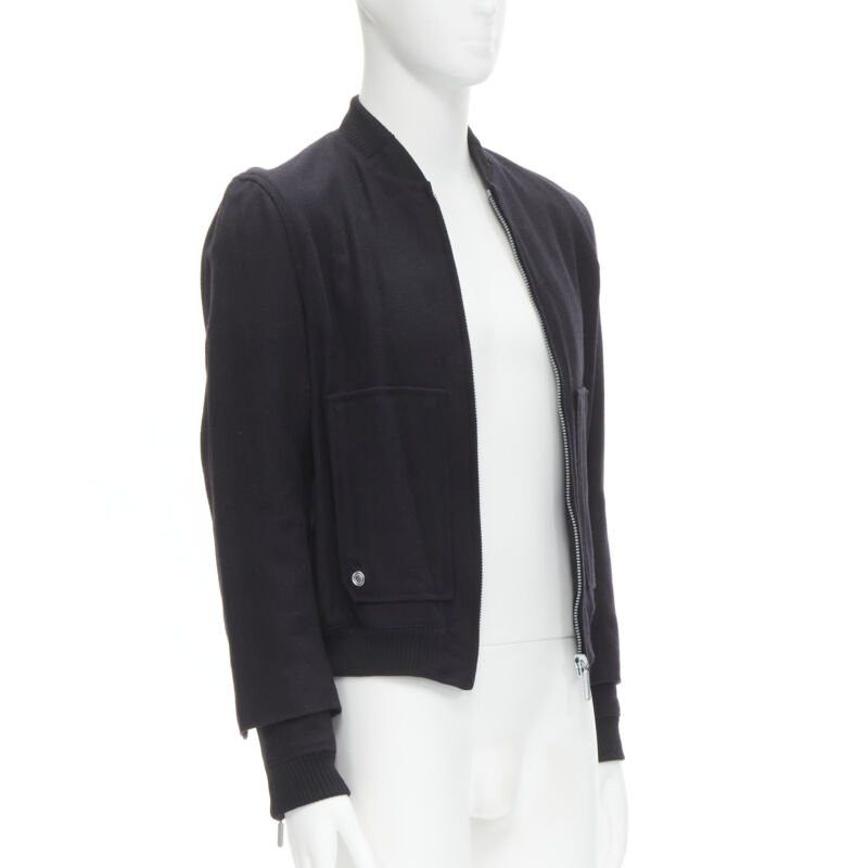 Balenciaga BALENCIAGA 2011 Ghesquiere black wool double sleeve bomber jacket EU44 XS Size US XS / EU 42 / 0 - 3 Thumbnail