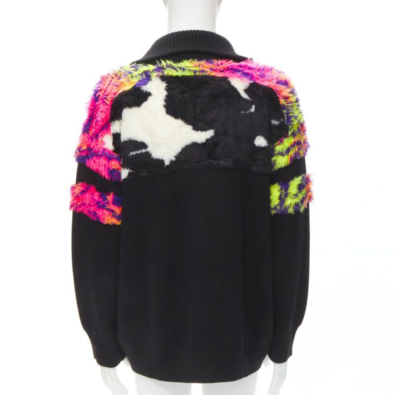 Balenciaga BALENCIAGA 2018 BB Pride Flag embroidery faux fur black wool turtleneck XS Size US XS / EU 42 / 0 - 5 Thumbnail