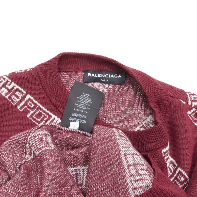 Balenciaga BALENCIAGA 2017 The Power Of Dreams burgundy red white sweater S Size US S / EU 44-46 / 1 - 8 Thumbnail