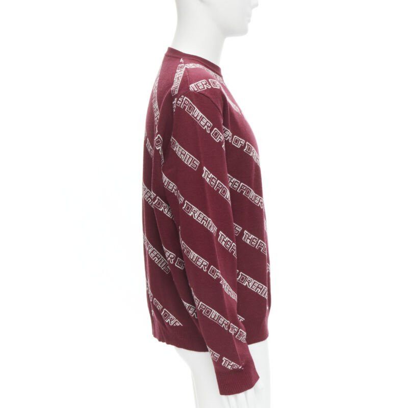 Balenciaga BALENCIAGA 2017 The Power Of Dreams burgundy red white sweater S Size US S / EU 44-46 / 1 - 4 Thumbnail