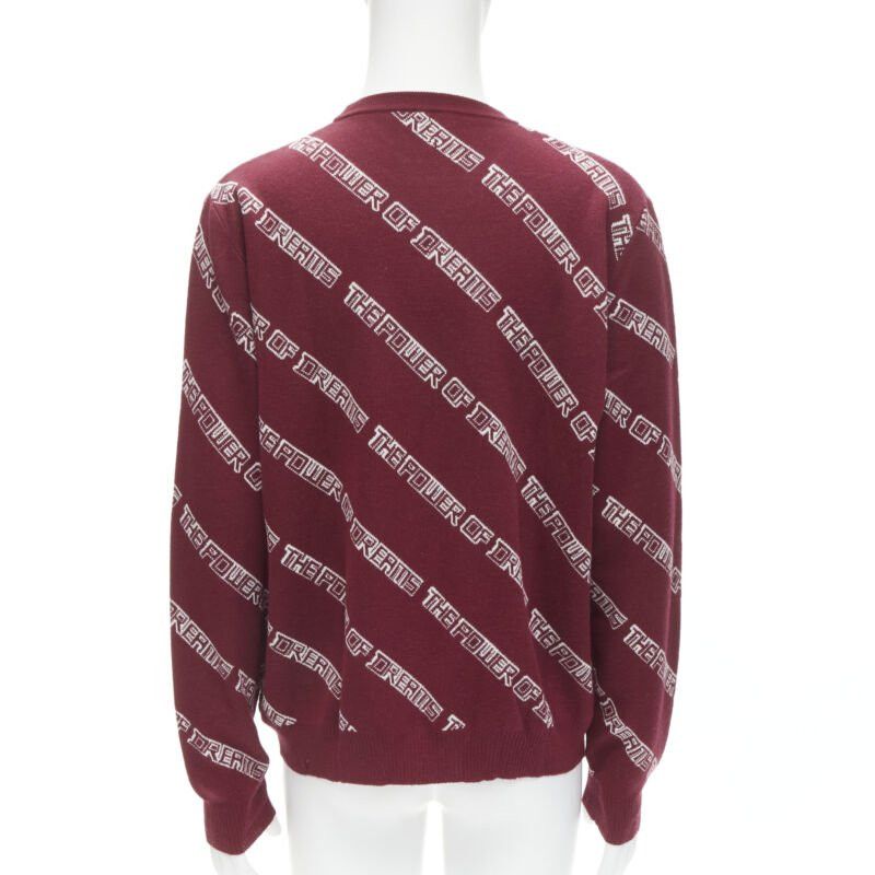 Balenciaga BALENCIAGA 2017 The Power Of Dreams burgundy red white sweater S Size US S / EU 44-46 / 1 - 5 Thumbnail