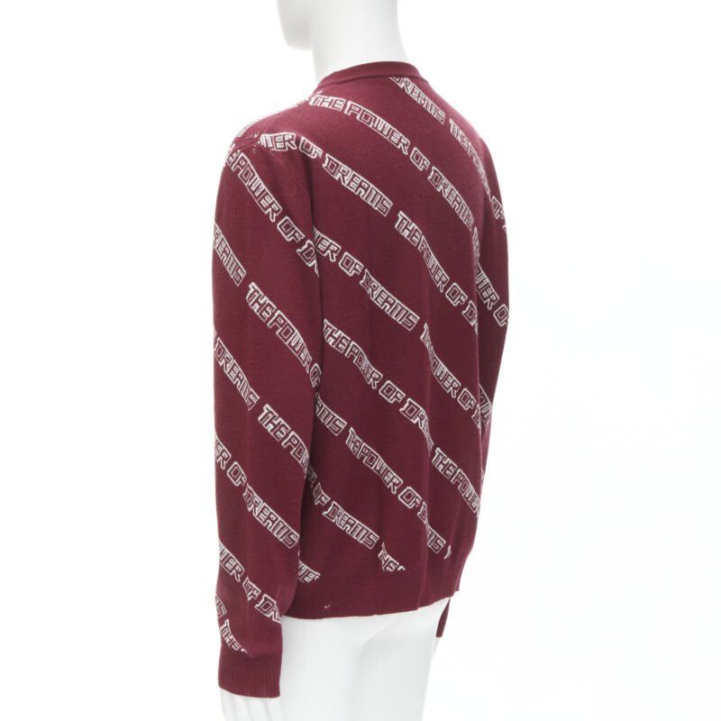 Balenciaga BALENCIAGA 2017 The Power Of Dreams burgundy red white sweater S Size US S / EU 44-46 / 1 - 6 Thumbnail