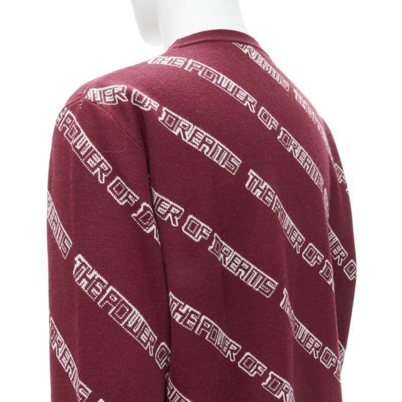 Balenciaga BALENCIAGA 2017 The Power Of Dreams burgundy red white sweater S Size US S / EU 44-46 / 1 - 7 Thumbnail