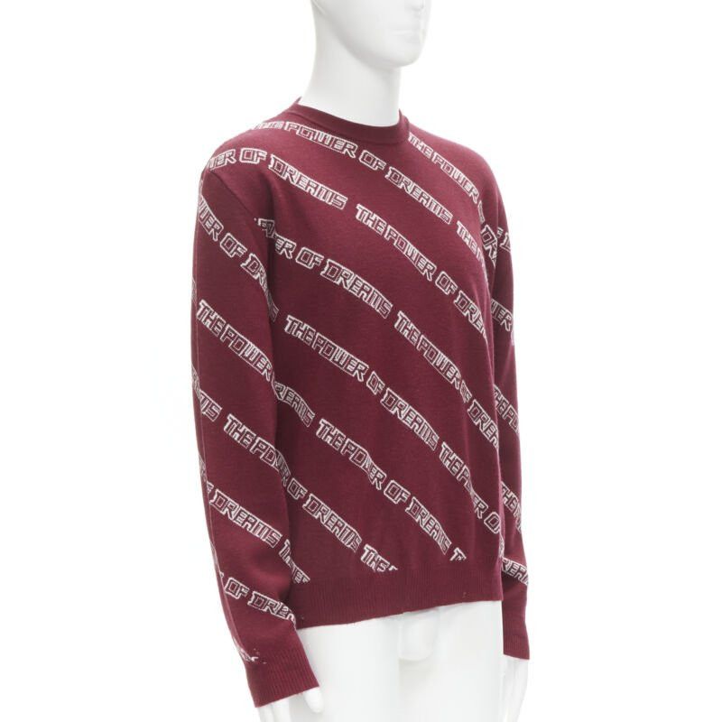Balenciaga BALENCIAGA 2017 The Power Of Dreams burgundy red white sweater S Size US S / EU 44-46 / 1 - 3 Thumbnail