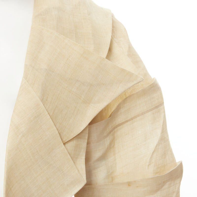 Issey Miyake ISSEY MIYAKE 1991 Vintage Runway Dinosaur architectural pleated linen jacket XL Size XL / US 12-14 / IT 48-50 - 9 Thumbnail