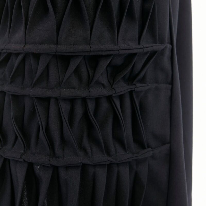 Junya Watanabe JUNYA WATANABE AD1998 black wool blend origami pleated front wrap tie skirt Size 27" / US 4 / IT 40 - 8 Thumbnail