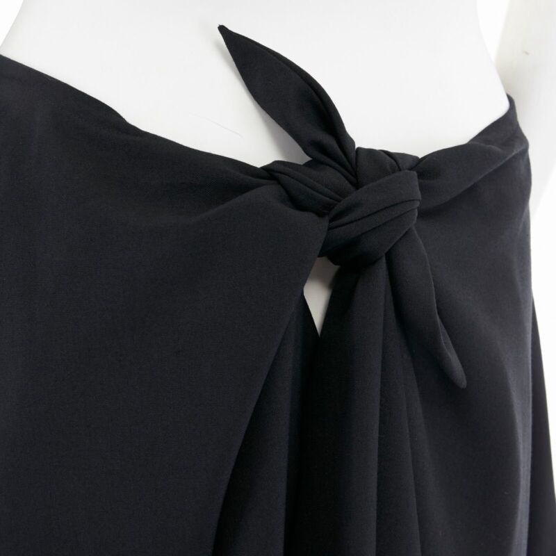 Junya Watanabe JUNYA WATANABE AD1998 black wool blend origami pleated front wrap tie skirt Size 27" / US 4 / IT 40 - 7 Thumbnail