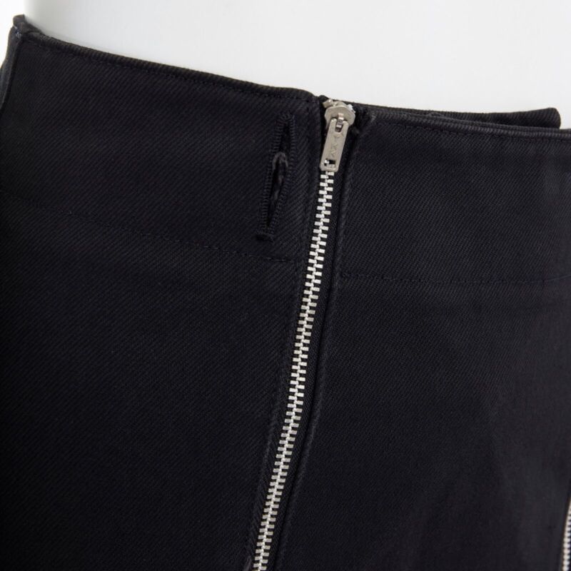 Jean Paul Gaultier JEAN PAUL GAULTIER black cotton dual zip circle stitch padded bum skirt 25" Size 27" / US 4 / IT 40 - 9 Thumbnail