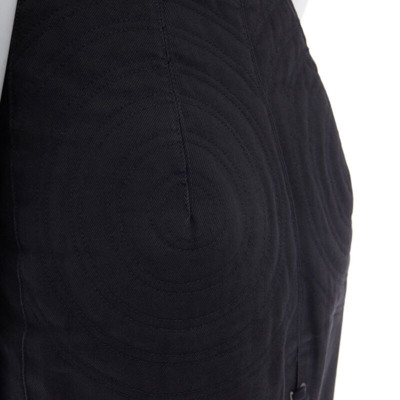 Jean Paul Gaultier JEAN PAUL GAULTIER black cotton dual zip circle stitch padded bum skirt 25" Size 27" / US 4 / IT 40 - 2 Thumbnail