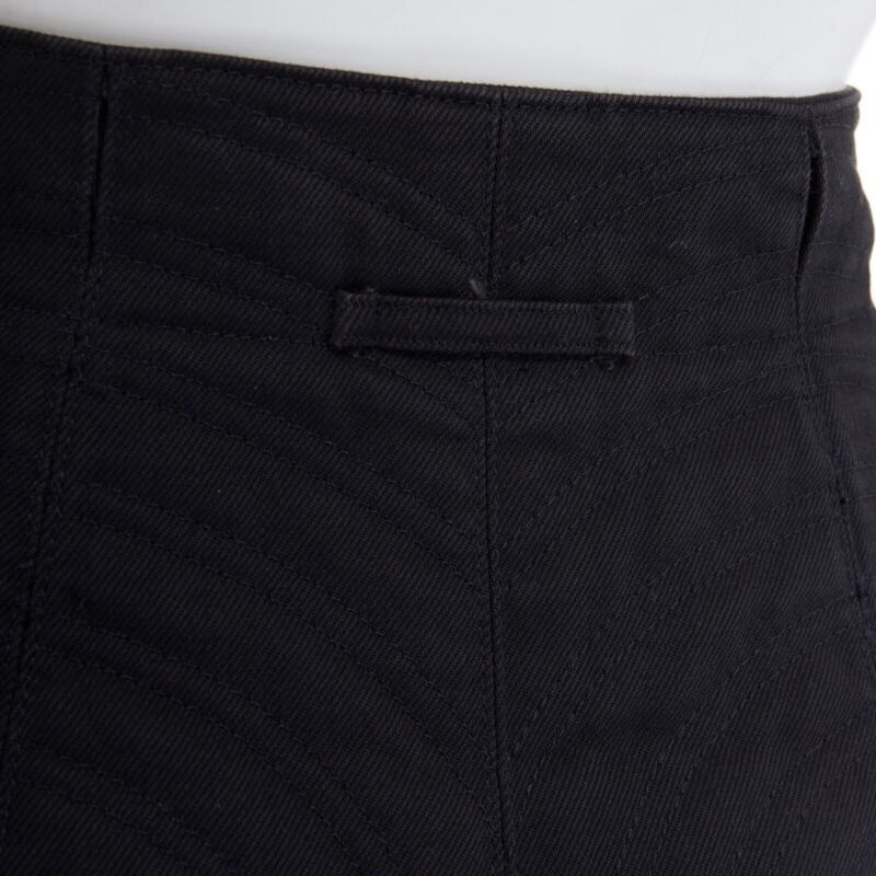 Jean Paul Gaultier JEAN PAUL GAULTIER black cotton dual zip circle stitch padded bum skirt 25" Size 27" / US 4 / IT 40 - 7 Thumbnail