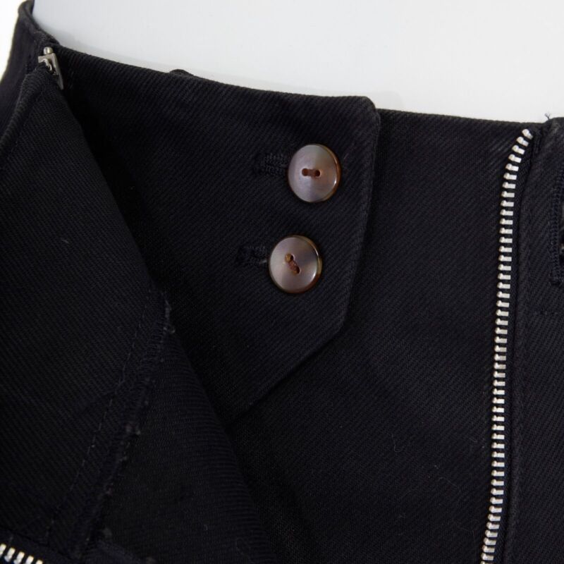 Jean Paul Gaultier JEAN PAUL GAULTIER black cotton dual zip circle stitch padded bum skirt 25" Size 27" / US 4 / IT 40 - 10 Thumbnail