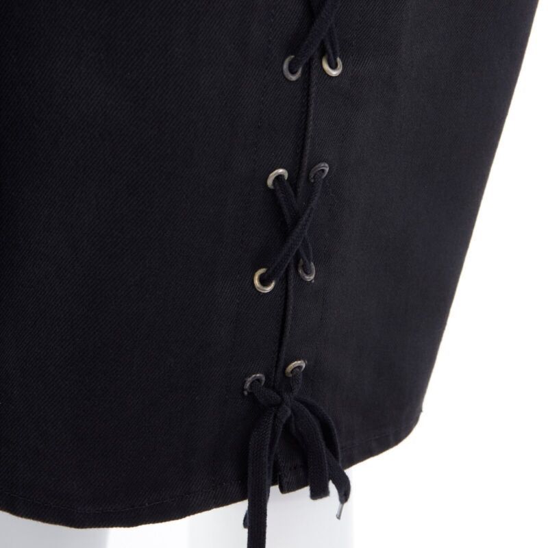 Jean Paul Gaultier JEAN PAUL GAULTIER black cotton dual zip circle stitch padded bum skirt 25" Size 27" / US 4 / IT 40 - 8 Thumbnail