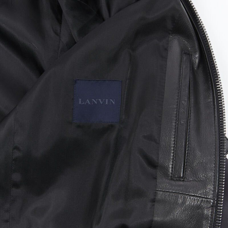 Lanvin LANVIN ALBER ELBAZ black contrast lamb leather front MA1 bomber jacket EU44 XS Size US XS / EU 42 / 0 - 9 Thumbnail
