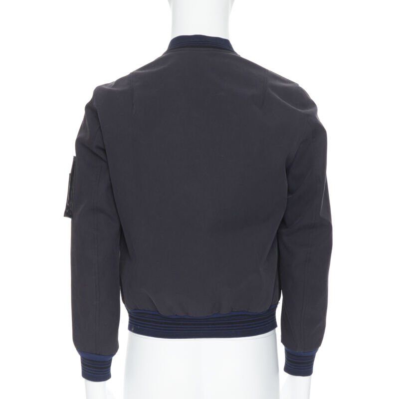 Lanvin LANVIN ALBER ELBAZ black contrast lamb leather front MA1 bomber jacket EU44 XS Size US XS / EU 42 / 0 - 5 Thumbnail