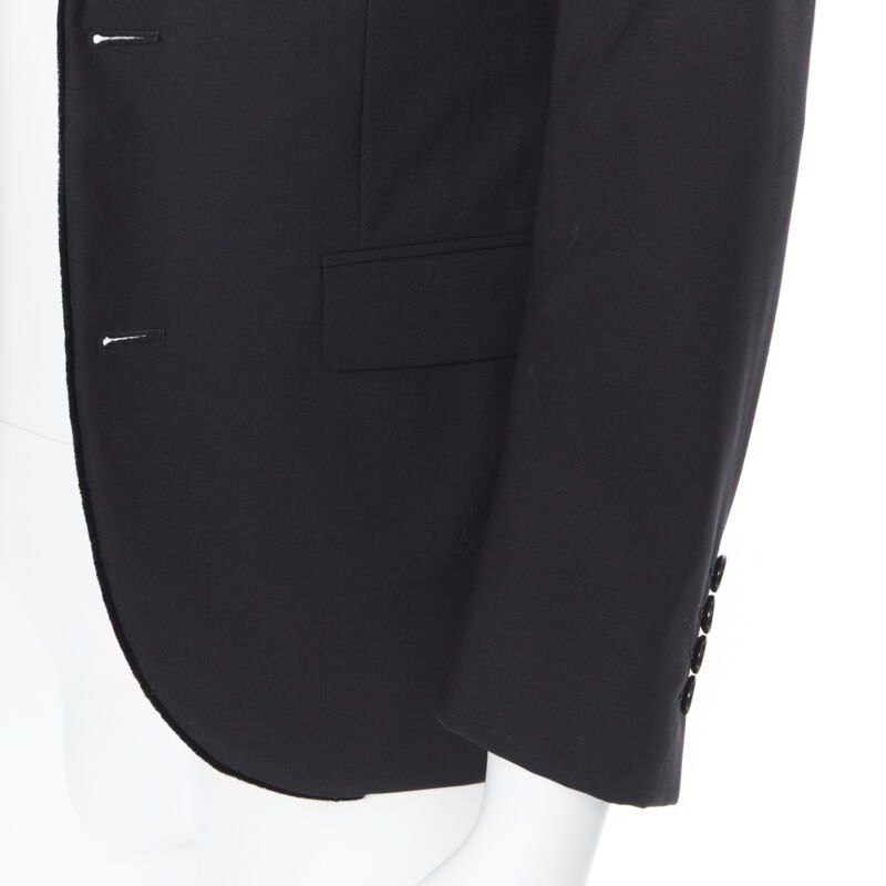Lanvin LANVIN ALBER ELBAZ wool blend black velvet peak lapel formal blazer jacket FR44 Size L / US 10 / IT 46 - 10 Thumbnail